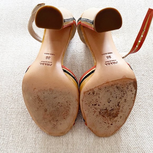 Prada Vintage Block Heels, Sz 36 - Picture 3 of 5